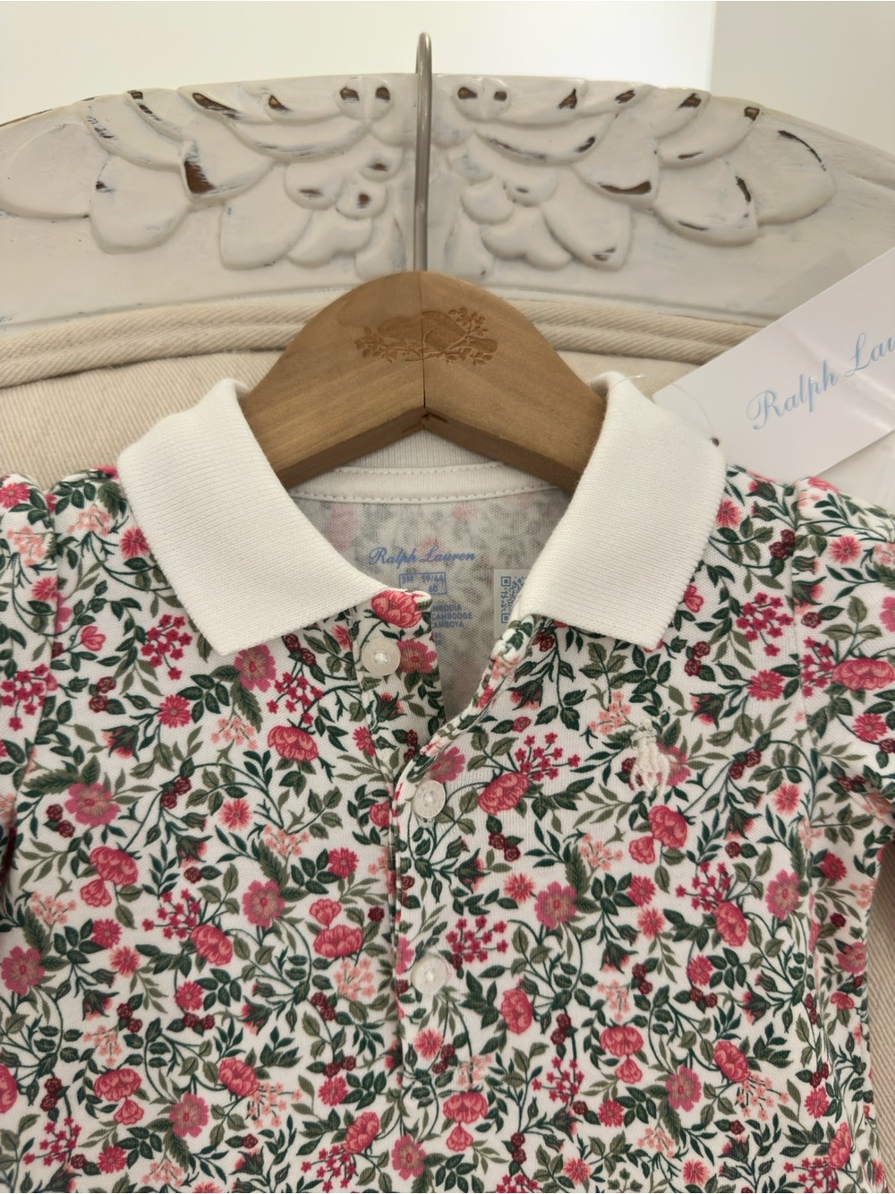 🦢 3 Mth Ralph Lauren 100% Cotton Floral Ruffle Polo Baby Dress with Bloomers NWT - Picture 11 of 16